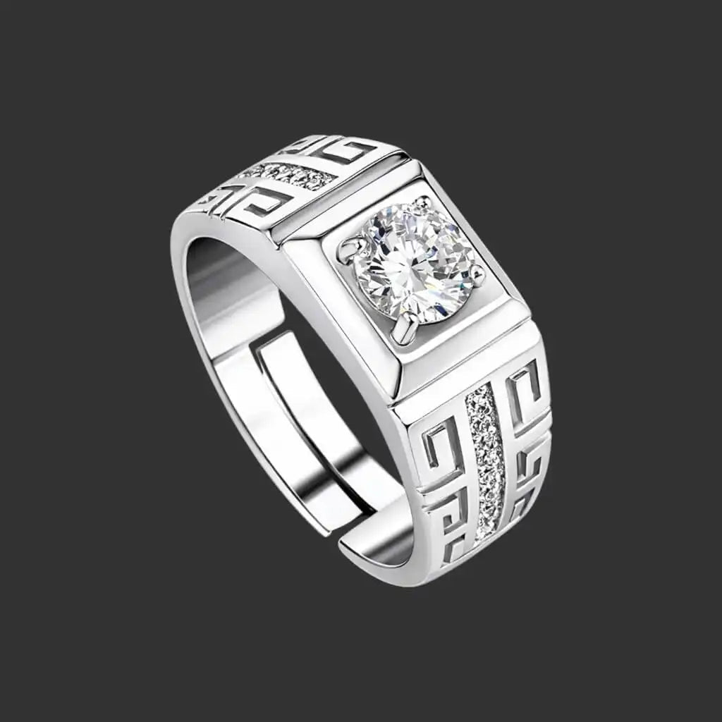 Noblex Charm Sterling Silver – CZ, Adjustable Luxury Ring