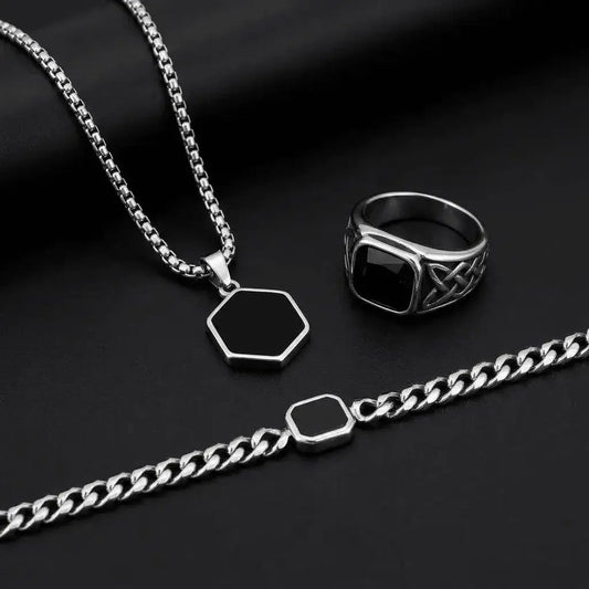 Nocturne Onyx Bundle | Men’s Jewellery Set