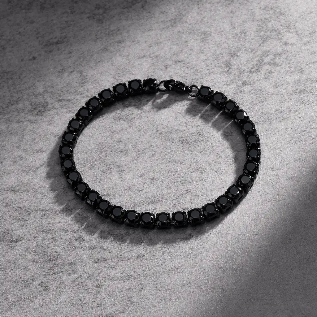 Alvora Noxera 5mm Black Tennis Chain Bracelet – Waterproof Jewelry