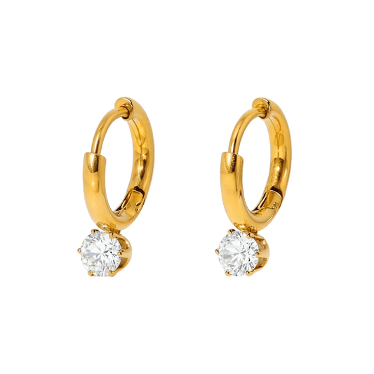 Alvora Olyra – 18K Gold Zircon Waterproof Hoops Earrings