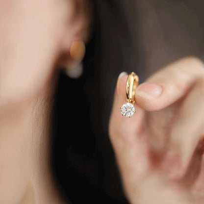 Alvora Olyra – 18K Gold Zircon Waterproof Hoops Earrings