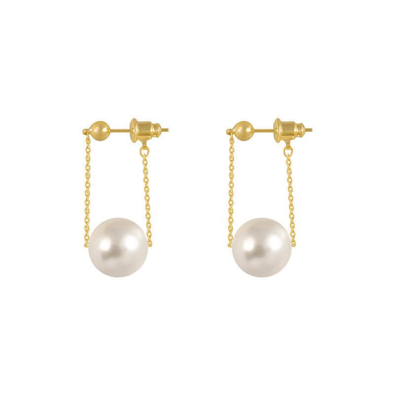 Alvora Olyssa Pearl Earrings | Minimal Gold Drop Jewellery