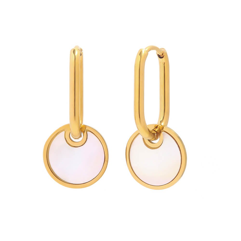 Orella Earrings – Mother of Pearl 18K Gold Plated Hoop Earrings