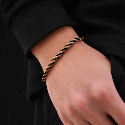 Orvex Rope Chain 18K Gold – Twisted Rope Bracelet
