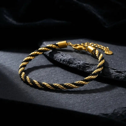 Orvex Rope Chain 18K Gold – Twisted Rope Bracelet