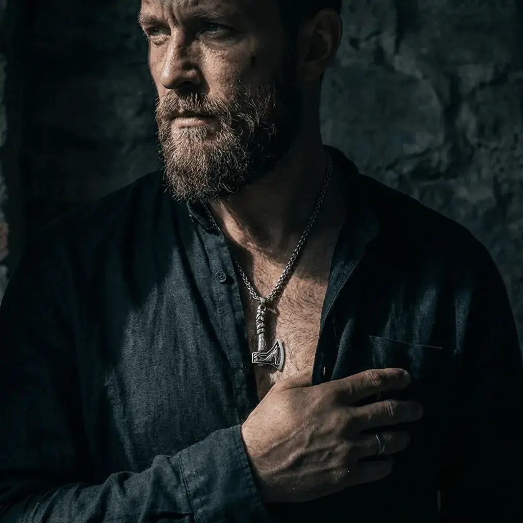 Othrak War Axe Pendant – Viking Stainless Steel Axe Necklace