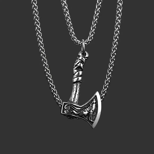 Othrak War Axe Pendant – Viking Stainless Steel Axe Necklace