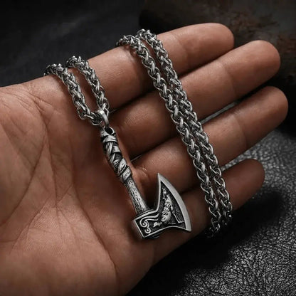 Othrak War Axe Pendant – Viking Stainless Steel Axe Necklace