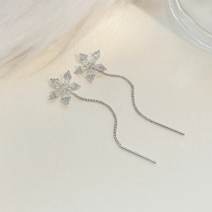 Alvora Petalune Earrings | Floral Drop Earrings with Subtle Sparkle