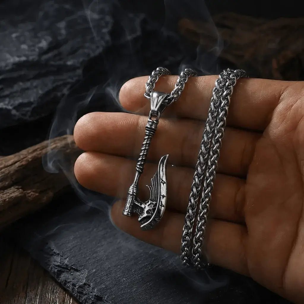Runeborn – Viking Rune Axe Necklace | Stainless Steel Nordic