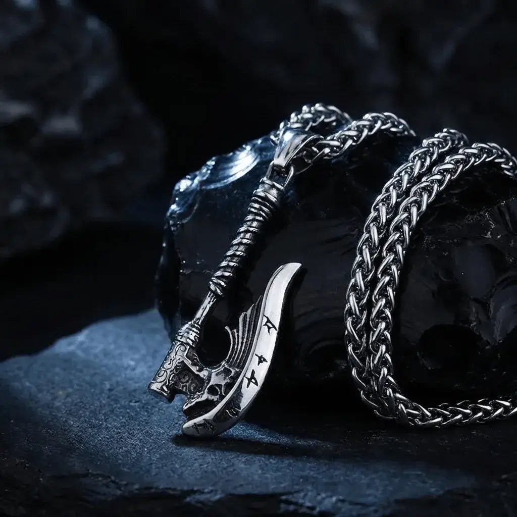 Runeborn – Viking Rune Axe Necklace | Stainless Steel Nordic