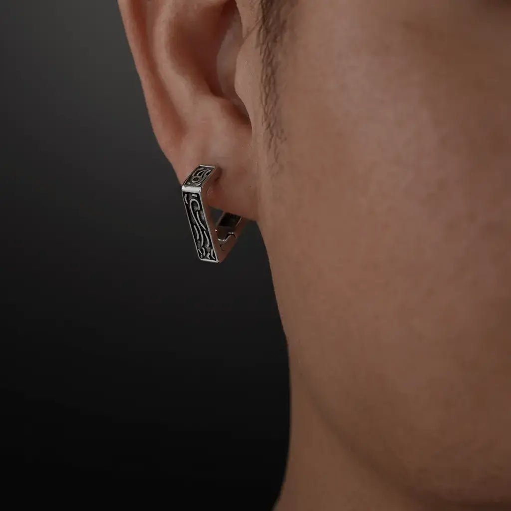 Alvora Runvex Viking Celtic Hoop Earrings – Waterproof, Minimalist Jewelry