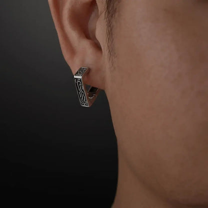 Alvora Runvex Viking Celtic Hoop Earrings – Waterproof, Minimalist Jewelry