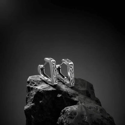 Alvora Runvex Viking Celtic Hoop Earrings – Waterproof, Minimalist Jewelry