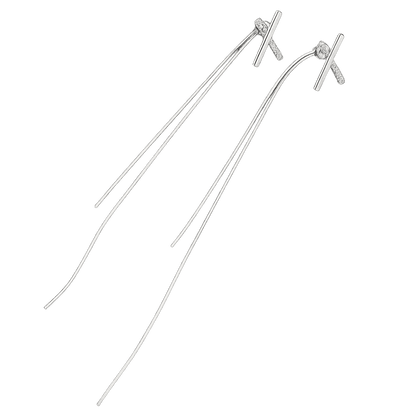 Alvora Silexa Silver Modern Drop & Stud Earrings 