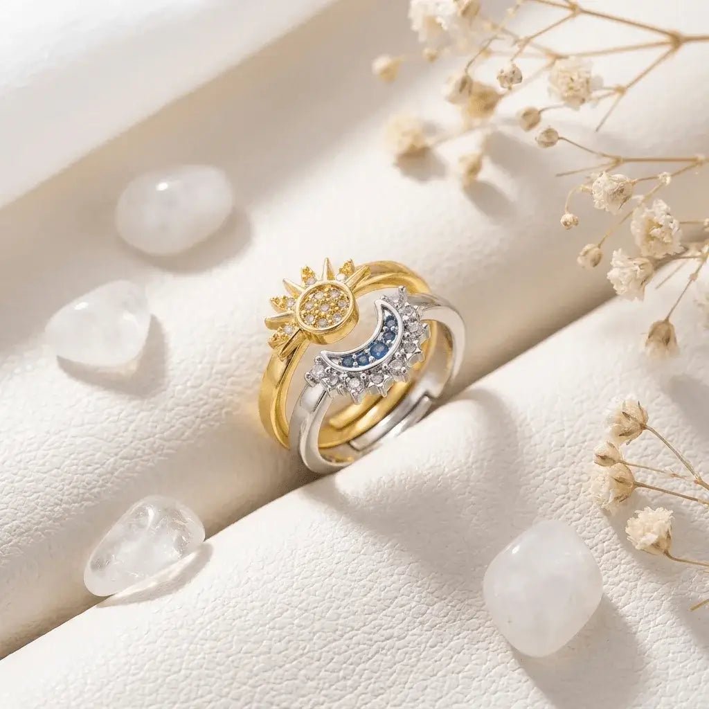 Solen Duo Ring – Sun & Moon Gold Jewelry