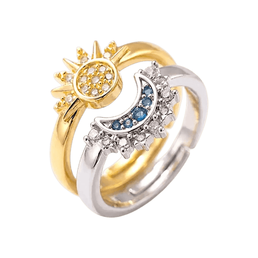 Solen Duo Ring – Sun & Moon Gold Jewelry