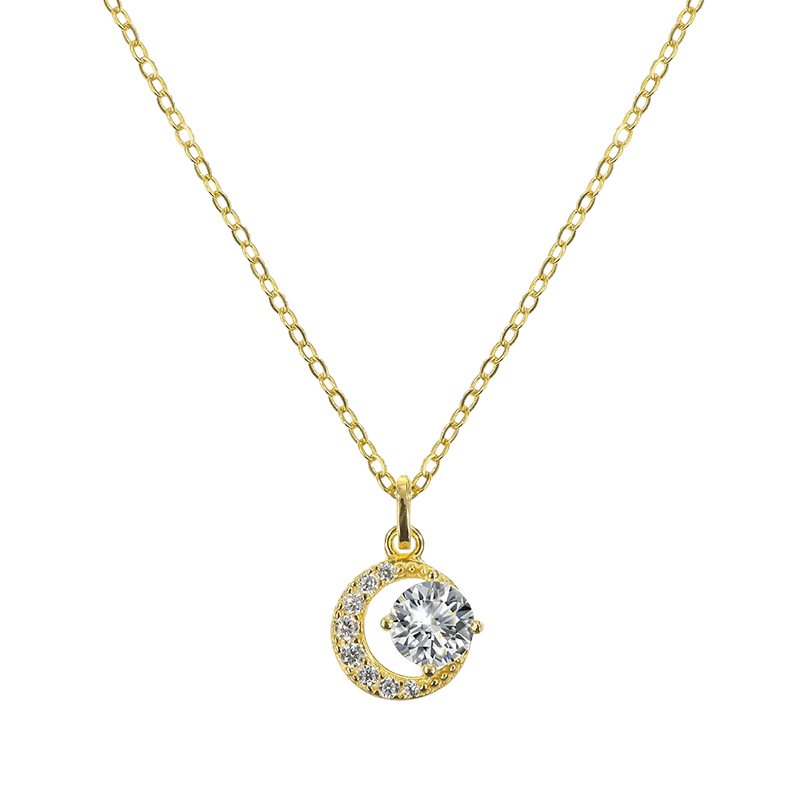Alvora Soleya Moon Necklace – Celestial Gold Pendant of Guidance | Alvora