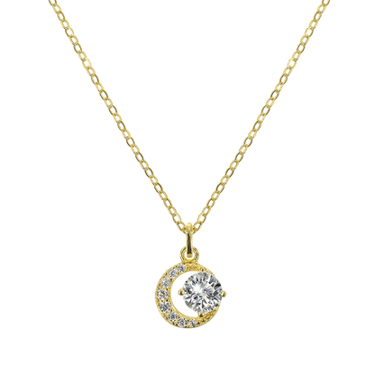Alvora Soleya Moon Necklace – Celestial Gold Pendant of Guidance | Alvora