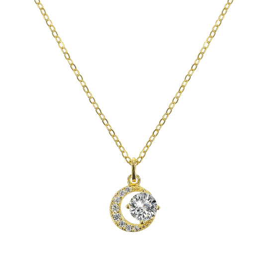 Alvora Soleya Moon Necklace – Celestial Gold Pendant of Guidance | Alvora