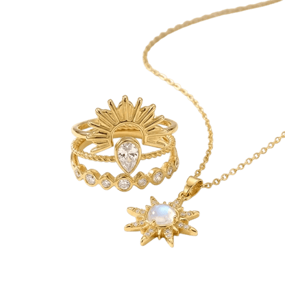 Sunaro Golden Radiance Bundle | Gold Necklace & Ring Set