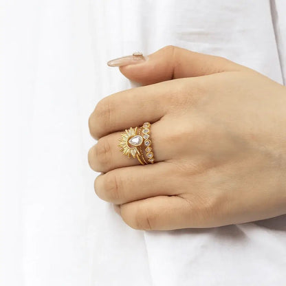 Sunaro Golden Radiance Bundle | Gold Necklace & Ring Set