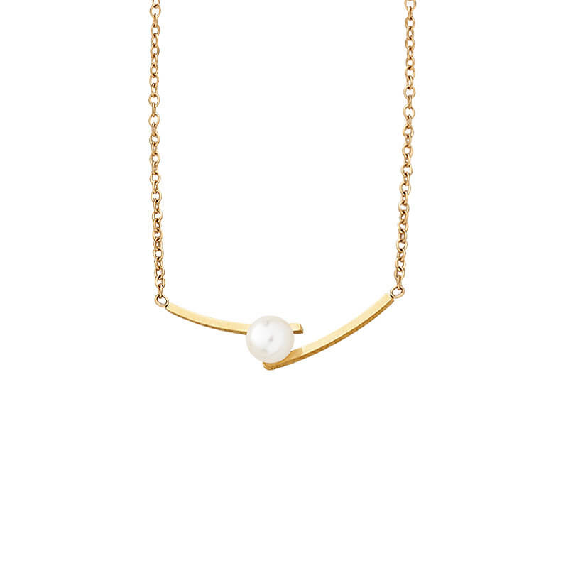 Thalina Pearl Necklace – Waterproof Minimal Gold Jewellery | Timeless Elegance