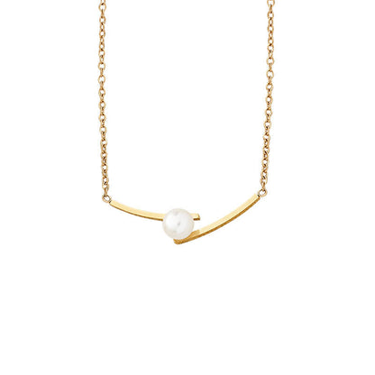 Thalina Pearl Necklace – Waterproof Minimal Gold Jewellery | Timeless Elegance