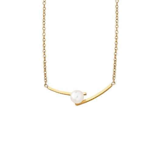 Thalina Pearl Necklace – Waterproof Minimal Gold Jewellery | Timeless Elegance