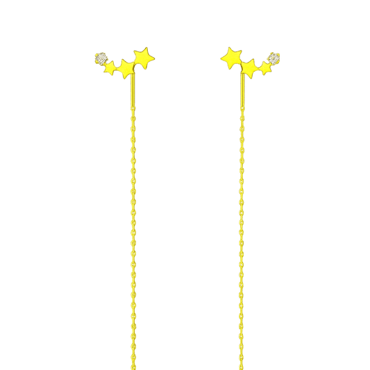 Alvora Twilora Drop Earrings – Gold & Silver Star Threaders