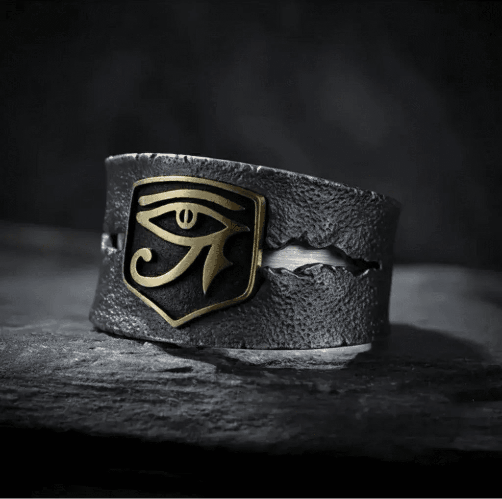 Alvora Udjar Eye of Horus Ring | Vintage Egyptian Udjat Men’s Jewellery
