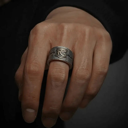 Alvora Udjar Eye of Horus Ring | Vintage Egyptian Udjat Men’s Jewellery