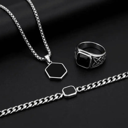 Nocturne Onyx Bundle | Men’s Jewellery Set