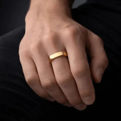 Alvora Valefo | Waterproof Stainless Steel Minimal Men’s Ring 