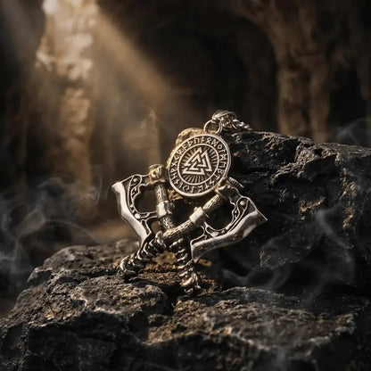 Valhalla Twin Axe | Valknut Rune Nordic Jewelry