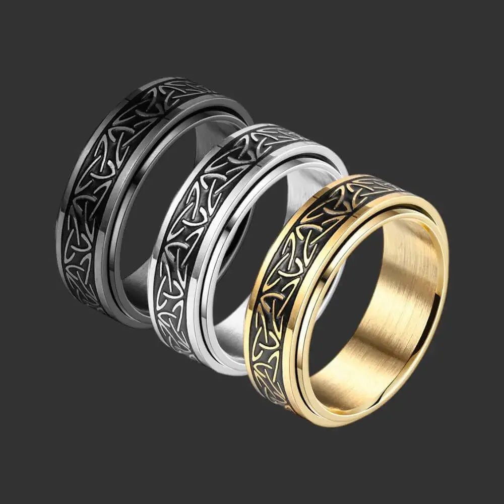 Alvora Valkrune Forged by Nordic Fate | Rotatable Men’s Ring 