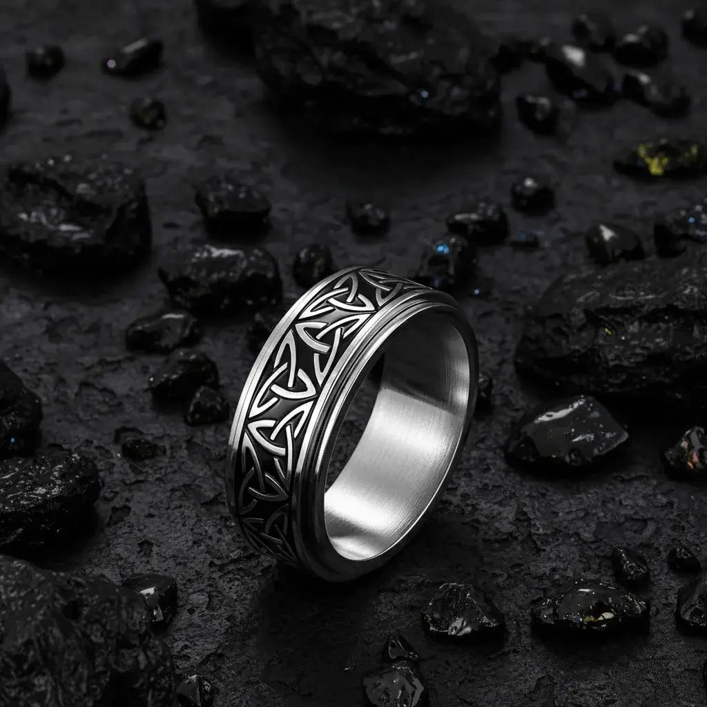 Alvora Valkrune Forged by Nordic Fate | Rotatable Men’s Ring 