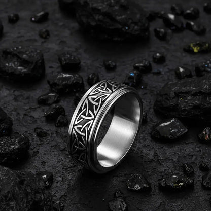 Alvora Valkrune Forged by Nordic Fate | Rotatable Men’s Ring 