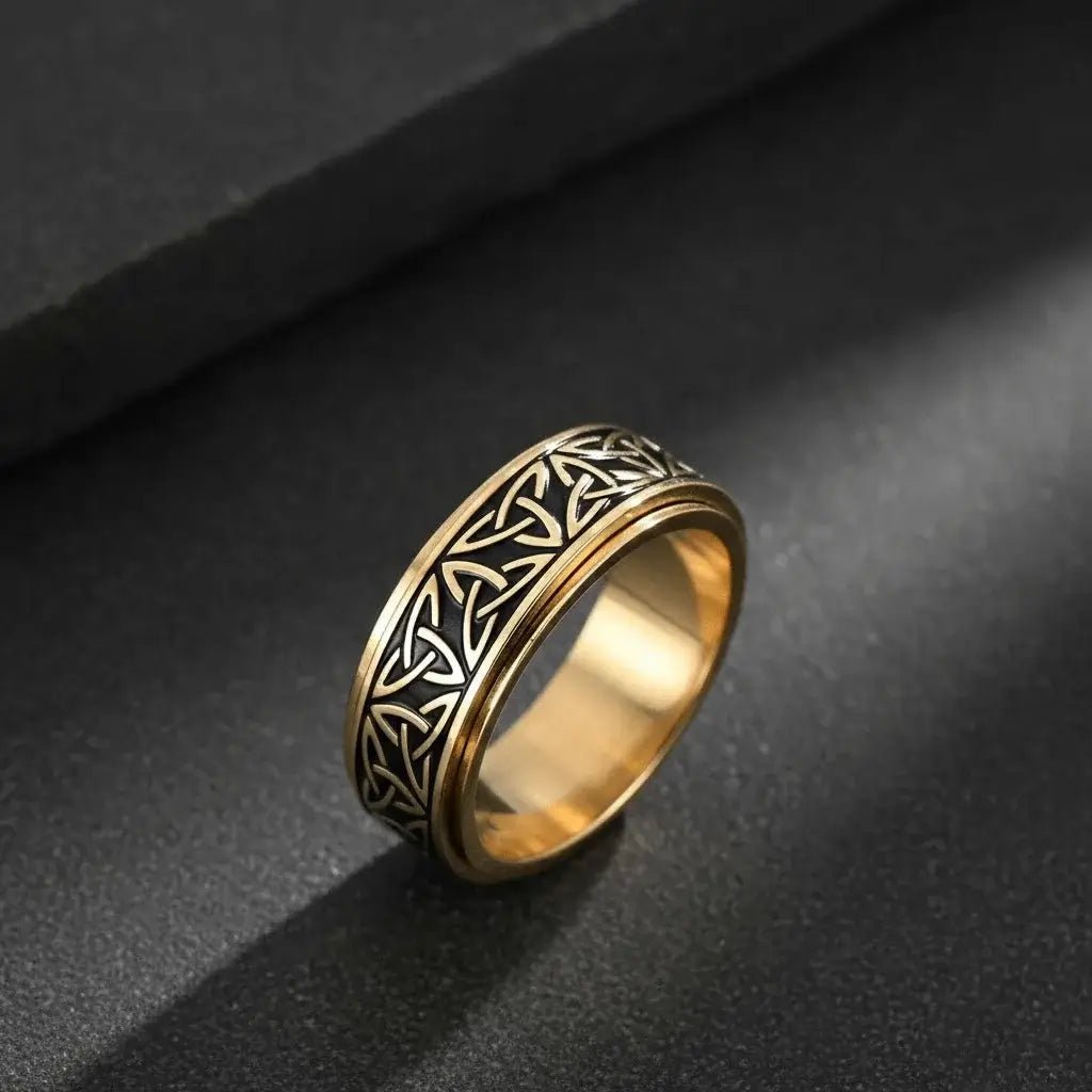 Alvora Valkrune Forged by Nordic Fate | Rotatable Men’s Ring 