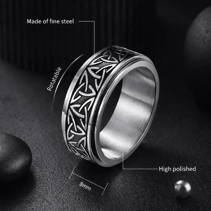 Alvora Valkrune Forged by Nordic Fate | Rotatable Men’s Ring 