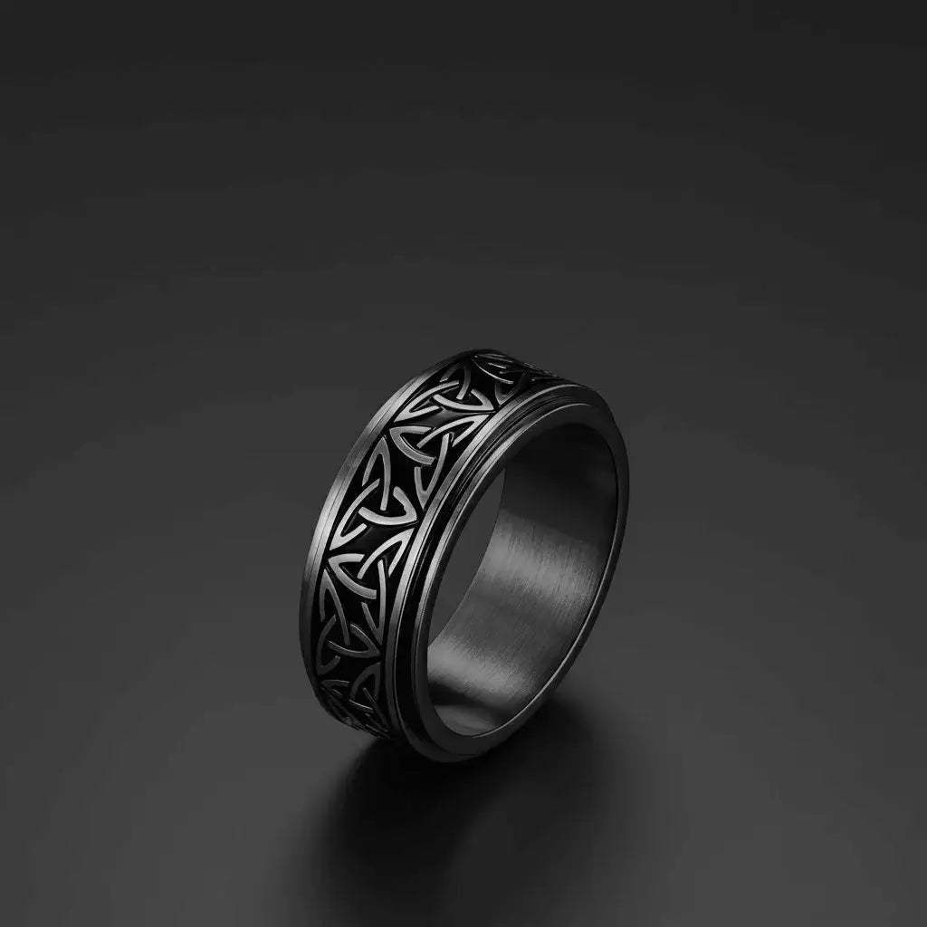 Alvora Valkrune Forged by Nordic Fate | Rotatable Men’s Ring 