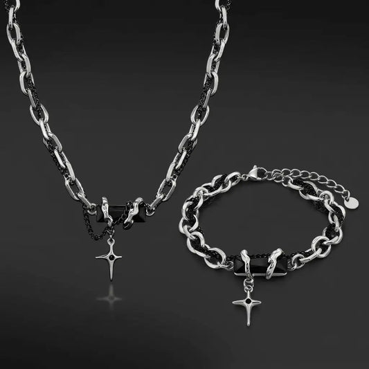 Vanta Onyx Star Bundle | Silver & Black Jewellery Set