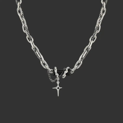 Vanta Onyx Star Necklace silver and black chain necklace with star charm