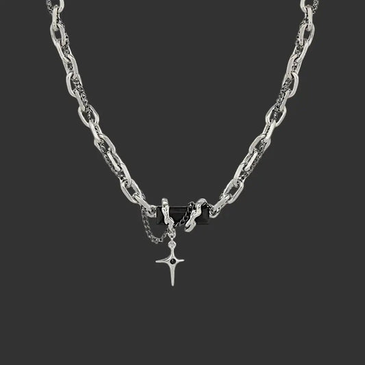 Vanta Onyx Star Necklace silver and black chain necklace with star charm