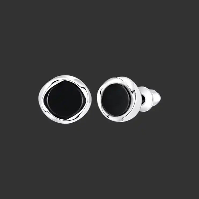 Alvora Vantor Noir Men’s Stud Earrings | Modern Dark Luxury Design