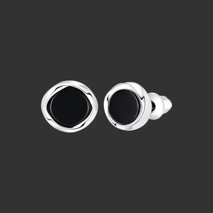 Alvora Vantor Noir Men’s Stud Earrings | Modern Dark Luxury Design