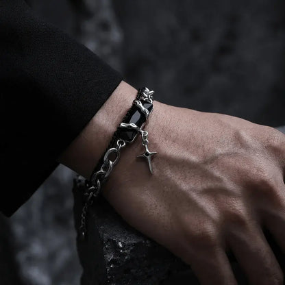 Vanta Onyx Star I silver and black bracelet 
