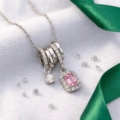 Velmira Necklace | Pink Gem Pavé Gold & Silver Jewelry