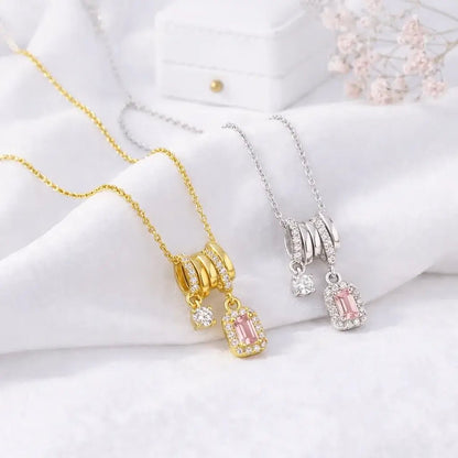 Velmira Necklace | Pink Gem Pavé Gold & Silver Jewelry