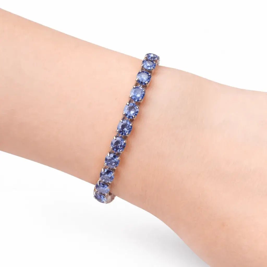 Alvora Veloria Azure | 5mm Blue CZ Tennis Bracelet – Silver Jewelry